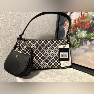 Nanette Lepore Black & White Heart-Print Shoulder Bag Set